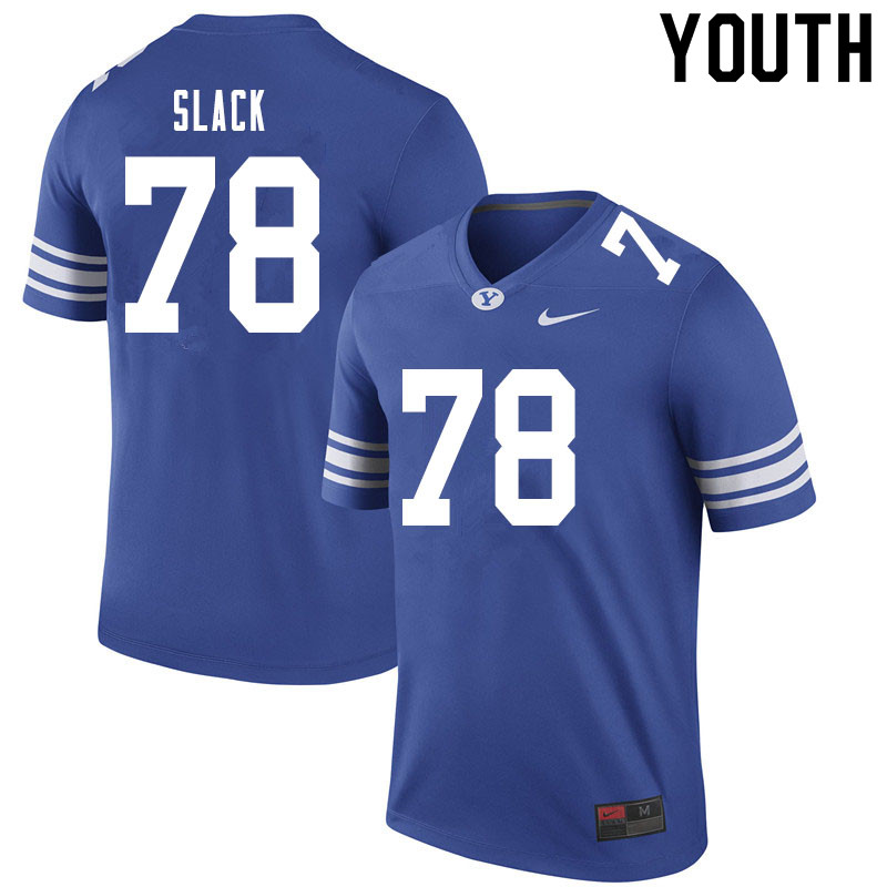 Youth #78 Andrew Slack BYU Cougars College Football Jerseys Sale-Royal - Click Image to Close